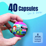 40X Puppy Club Farm Animal Toy Capsules 50mm Collectible Gacha in Display Box - Top-Down View