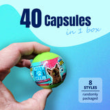 40X Kitty Club Sweet Heart Cat Toy Capsules 50mm Collectible Gacha w Display Box - Front View