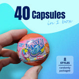 40X Kenisy Unicorn Dolls Toy Capsules 50mm Collectible Gacha in Display Box - Rear View