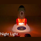 Rocket Projector Night Light Kids STEM Toy - Outer Space Planet - Close-Up Angle