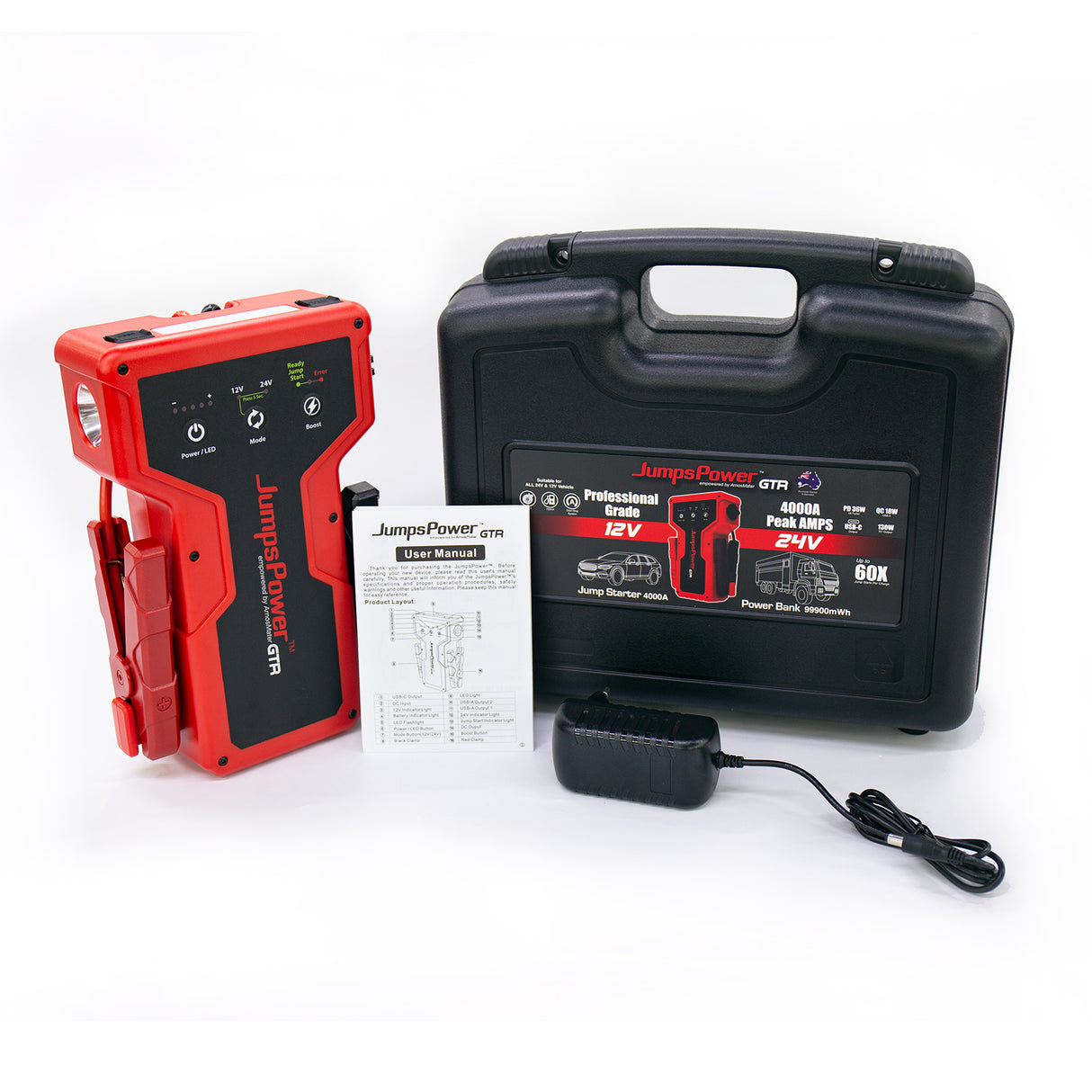JumpsPower GTR 4000A Professional Portable Jump Starter & Power Bank with LED Light
