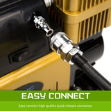 Dynamic Power Gold Portable Car Tyre Air Compressor Deflator Inflator 300L/MIN 12V - 45-Degree Angle