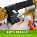 Portable Car Tyre Air Compressor Inflator 200L/MIN 12V GOLD - 45-Degree Angle