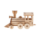 Build and Paint your own locomotive train Kids wood model toy train-plywood DIY kit - Front View