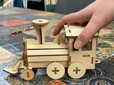 Build and Paint your own locomotive train Kids wood model toy train-plywood DIY kit - Side View