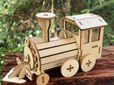 Build and Paint your own locomotive train Kids wood model toy train-plywood DIY kit - 45-Degree Angle