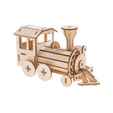 Build and Paint your own locomotive train Kids wood model toy train-plywood DIY kit - Rear View
