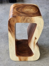 Side table, coffee table or entrance corner table-hand crafted from solid wood - Side View