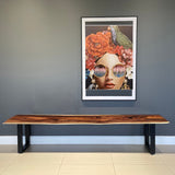 Bench seat or low set console table, hallway table Raintree Wood 1.8 Meter 180cm - Side View