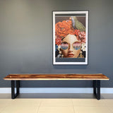 Bench seat or low set console table, hallway table Raintree Wood 1.8 Meter 180cm - Top-Down View