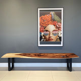 Bench seat or low set console table, hallway table Raintree Wood 1.8 Meter 180cm - Rear View