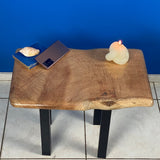 Bedside side Table- Live Edge Silky Oak Australian Timber - Side View