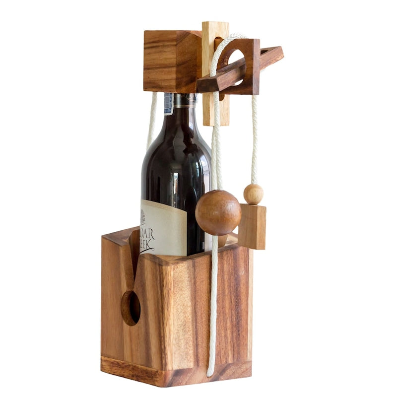 Brainteaser wine bottle mystery lock puzzle- open the lock before you can have a drink! Great party gift, image 4