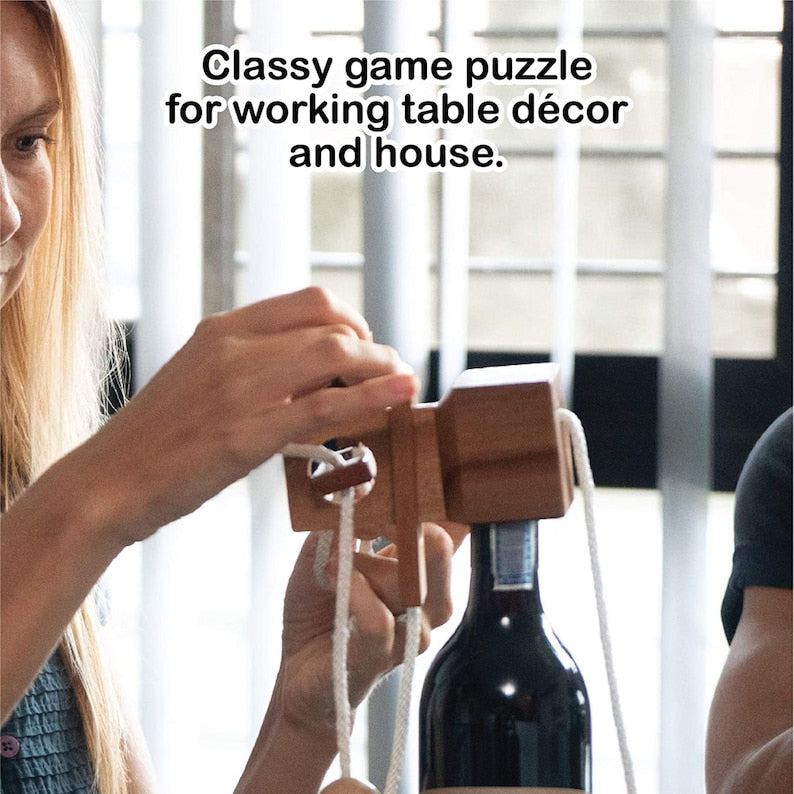 Brainteaser wine bottle mystery lock puzzle- open the lock before you can have a drink! Great party gift, image 6