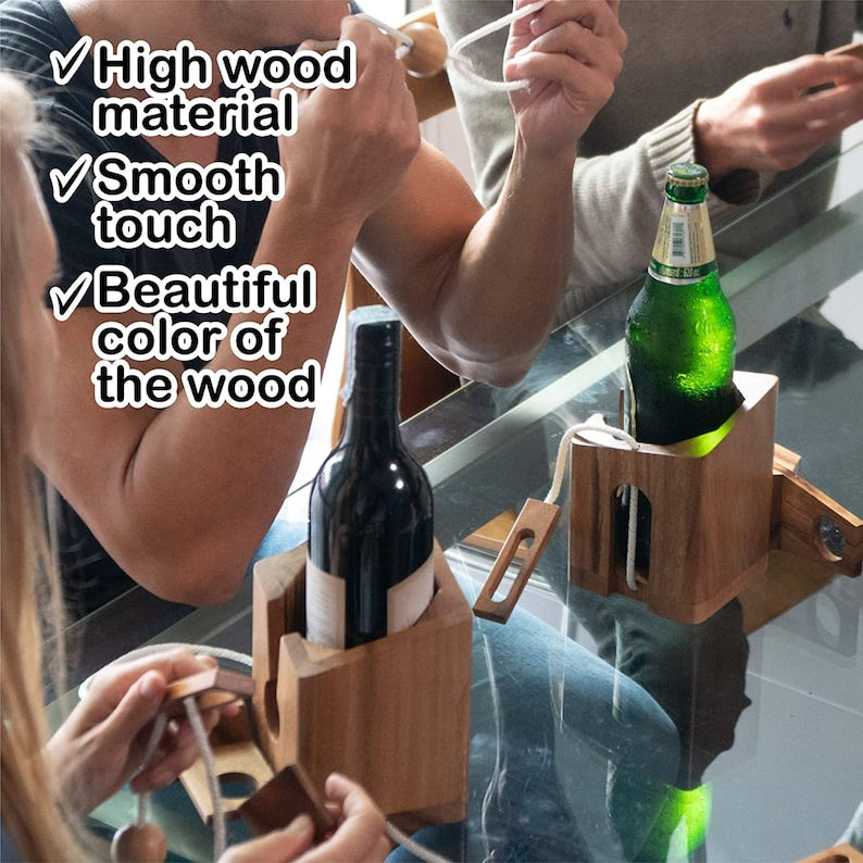 Brainteaser wine bottle mystery lock puzzle- open the lock before you can have a drink! Great party gift, image 7