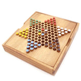 Chinese Checkers - wooden board game, strategy game, game for adults, game - Top-Down View