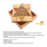 Chinese Checkers - wooden board game, strategy game, game for adults, game - Rear View