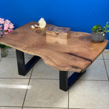 Coffee side table Silky Oak handmade in Australia - Side View