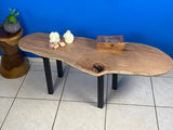 Coffee side table Silky Oak handmade with legs - Front View