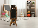 Children's Chair Stool Wooden Frog Face Theme - Top-Down View