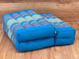 3-Fold Zafu Meditation Cushion Set Blue Medium Size - Side View