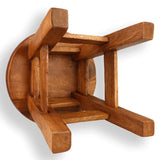 Hand Carved Children's Chair Stool Wooden Train Locomotive Theme - Top-Down View