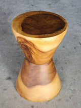 Hourglass Side Table or Stool bedside side drinks table - Top-Down View