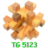 4 individual brainteaser wooden puzzles in a gift wooden box - 45-Degree Angle