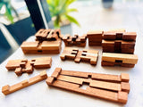 Japanese Interlocking Ladder Puzzle - Low Angle