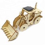 Model Bulldozer Tipper truck: Solar or battery powered plywood model-includes Motor or Solar powered options plus paint brush set - 45-Degree Angle