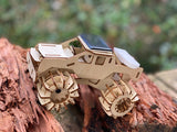 Model car 3D Ply Wood puzzle- Build and Paint your own 4 x 4 Truck Car craft kit with MOTOR (solar or battery) - Rear View