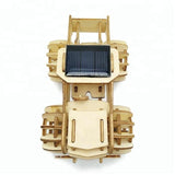 Model car 3D Ply Wood puzzle- Build and Paint your own 4 x 4 Truck Car craft kit with MOTOR (solar or battery) - Close-Up Angle