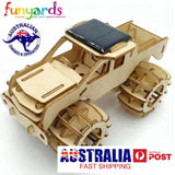 Model car 3D Ply Wood puzzle- Build and Paint your own 4 x 4 Truck Car craft kit with MOTOR (solar or battery) - Low Angle