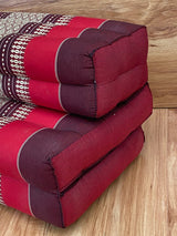 Mothers day gift Meditation Cushion Set RED Medium Size-RED3-Fold Zafu - Rear View