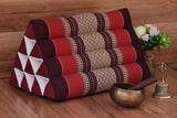 Mothers day gift Thai Triangle Pillow Backrest Cushion Kapok Filled_Light RED ONLY - Front View