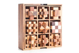 Mothers day gift Wooden brain teaser puzzle gift box - 9 individual mechanical puzzle set in own box - 45-Degree Angle