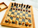 Mothers day gift Wooden Makruk traditional Thai Chess Set - Side View