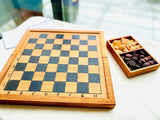 Mothers day gift Wooden Makruk traditional Thai Chess Set - Top-Down View