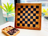 Mothers day gift Wooden Makruk traditional Thai Chess Set - Close-Up Angle