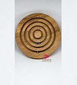 Marble run brain teaser puzzle, wood, handmade 3D puzzle-get all 3 marbles together - Top-Down View