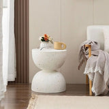 Nordic Hourglass Imitation Terrazzo Small Side Table Ins Coffee Table Coffee Table Creative Round Small Side Table - Side View