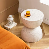 Nordic Hourglass Imitation Terrazzo Small Side Table Ins Coffee Table Coffee Table Creative Round Small Side Table - Top-Down View