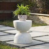Nordic Hourglass Imitation Terrazzo Small Side Table Ins Coffee Table Coffee Table Creative Round Small Side Table - Rear View