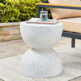 Nordic Hourglass Imitation Terrazzo Small Side Table Ins Coffee Table Coffee Table Creative Round Small Side Table - Close-Up Angle