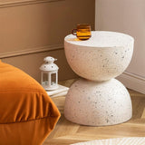Nordic Hourglass Imitation Terrazzo Small Side Table Ins Coffee Table Coffee Table Creative Round Small Side Table - Low Angle