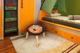 Hand Carved Children's Table Wooden LION Theme - Front View
