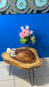 Round Raintree Wood Live Edge Coffee Table