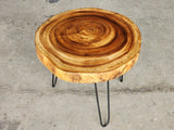 Round Raintree Wood Live Edge Coffee Table - Rear View