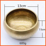 Singing bowl Nepalese Tibetan genuine 592g bowl 12 cm size includes genuine wand - Side View
