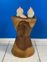 Hourglass Side Table or Stool bedside side drinks table - Top-Down View